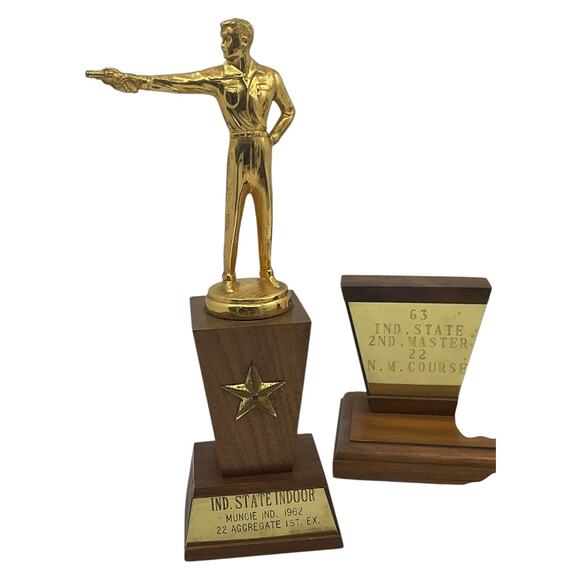 Vintage Indiana State Indoor Shooting Trophies 1962 1963 1964 Lot of 3 - Picture 2 of 11